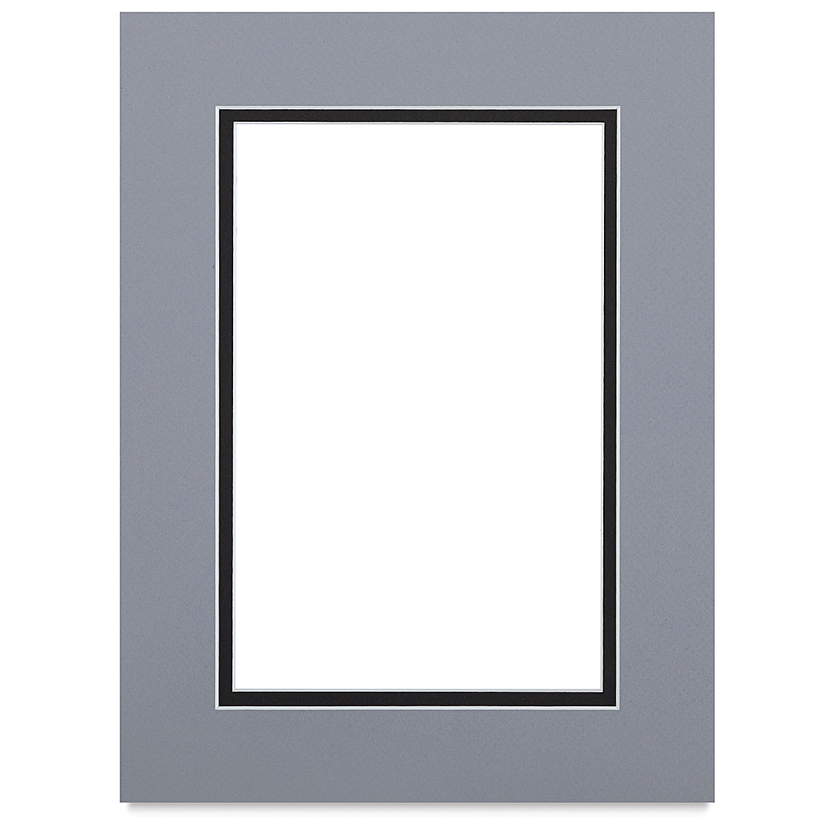 Blick Double Mat - Bar Harbor Gray / Raven Black, 9" x 12" (5-1/2" x 8-1/2" Opening)