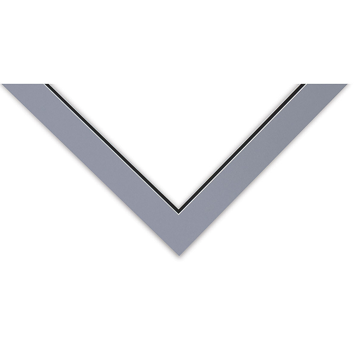 Blick Double Mat - Bar Harbor Gray / Smooth Black, 16" x 20" (11-3/4" x 15-3/4") opening, corner