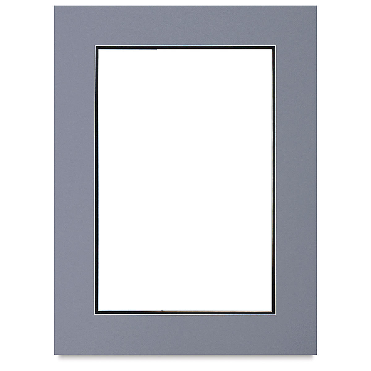 Blick Double Mat - Bar Harbor Gray/Smooth Black, 18" x 24" (11-3/4" x 17-3/4" opening)