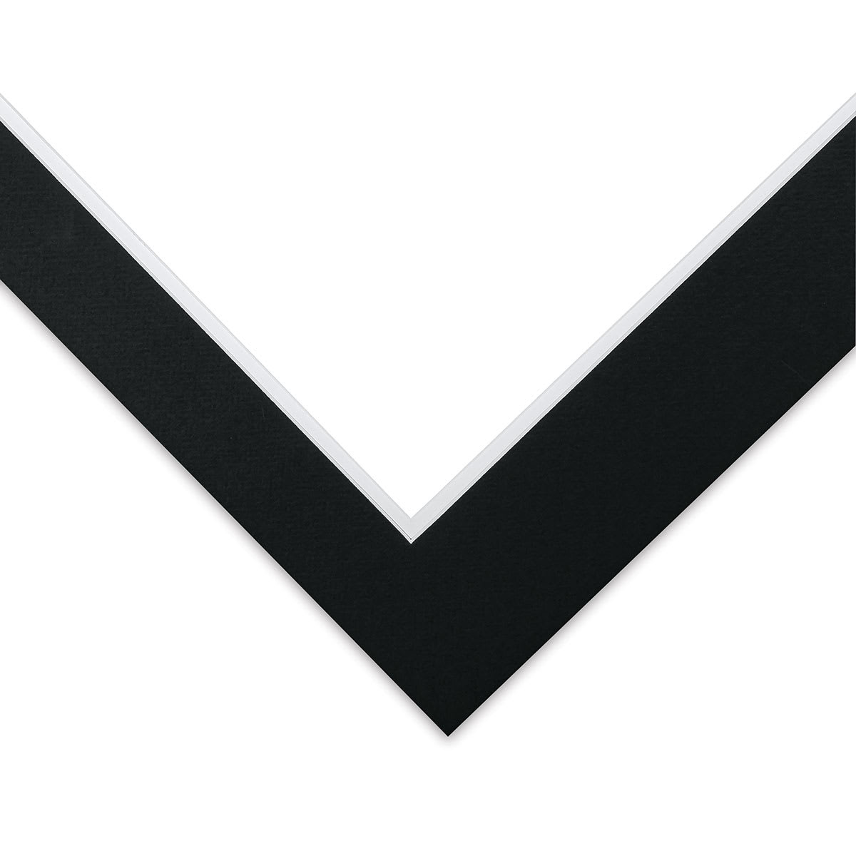 Blick Double Mat - Raven Black / Manor White, 18" x 24" (13-1/2" x 17-1/2" Opening) corner