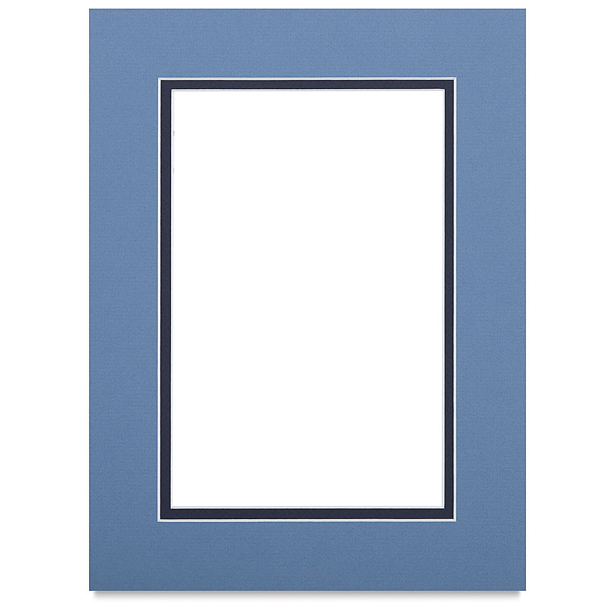 Blick Double Mat - Biscay Blue / Newport Blue, 9" x 12" (5-1/2" x 8-1/2" Opening)