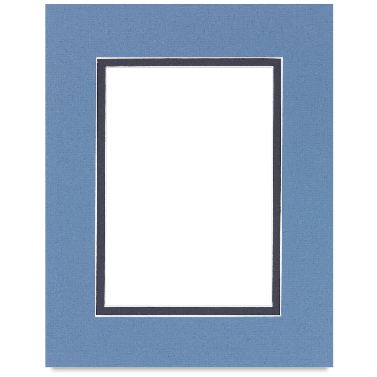 Blick Double Mat - Biscay Blue / Newport Blue, 8" x 10" (4-1/2" x 6-1/2" Opening)