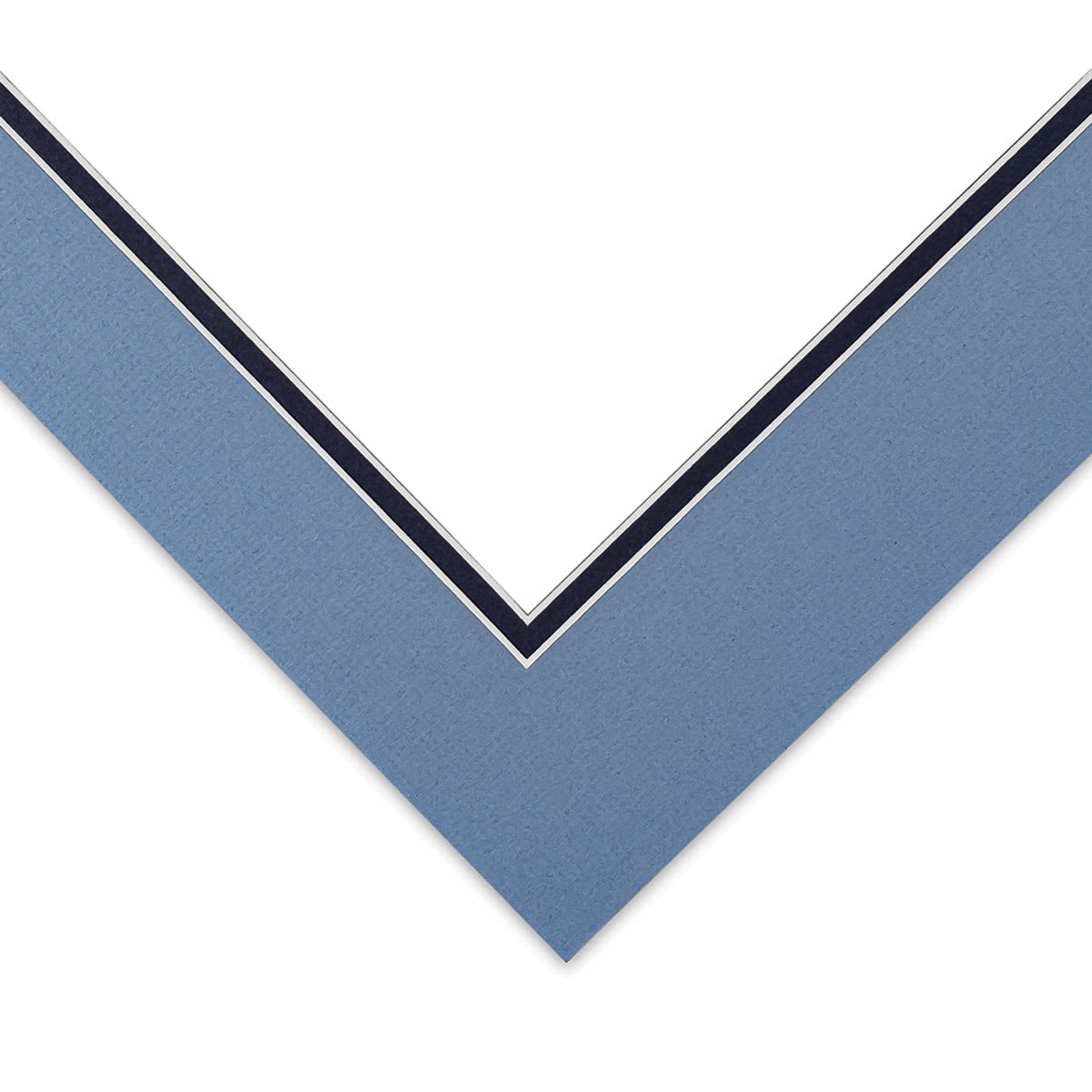 Blick Double Mat - Biscay Blue / Newport Blue, 11" x 14" (7-1/2" x 9-1/2" Opening) corner