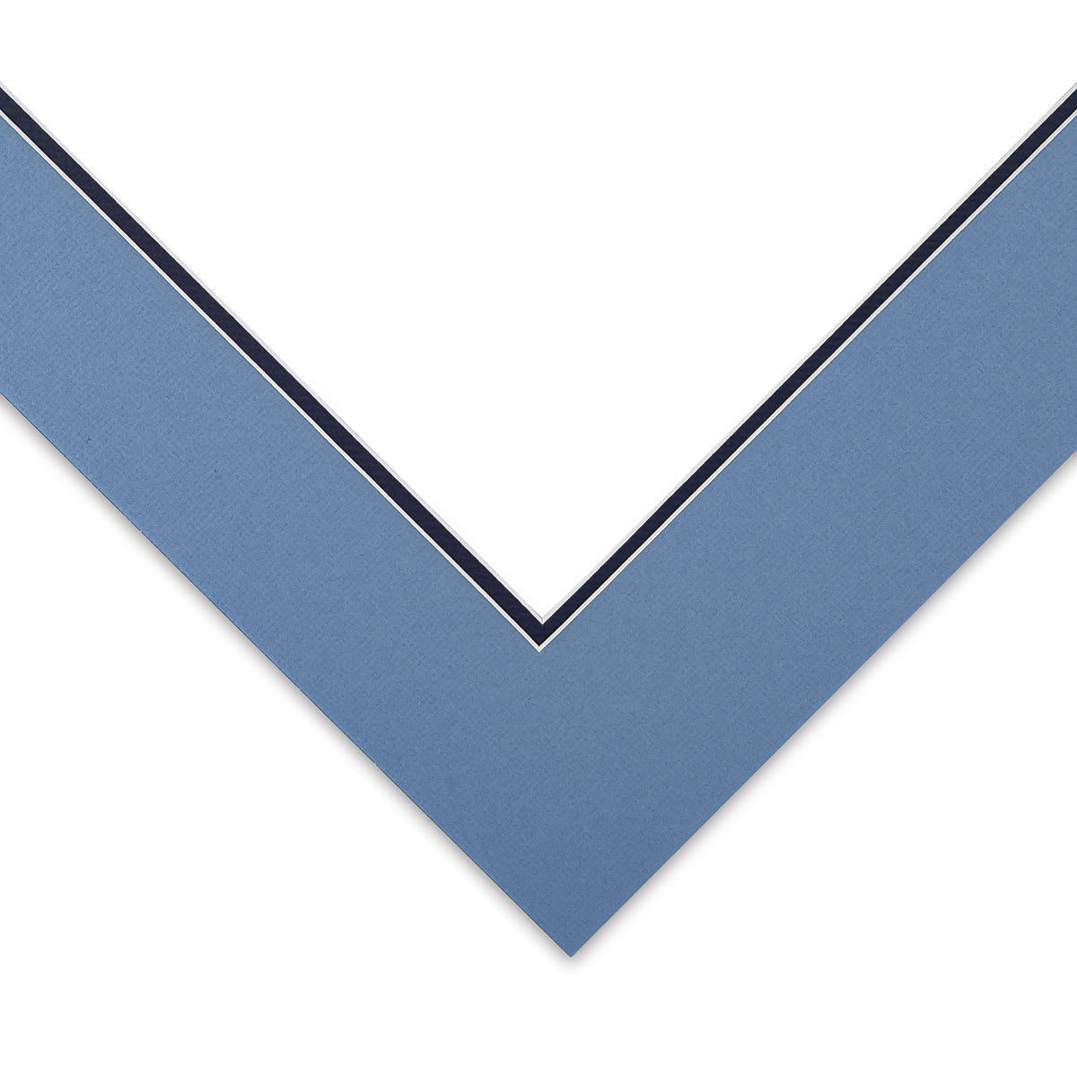 Blick Double Mat - Biscay Blue / Newport Blue, 16" x 20" (13-1/2" x 17-1/2" Opening), corner