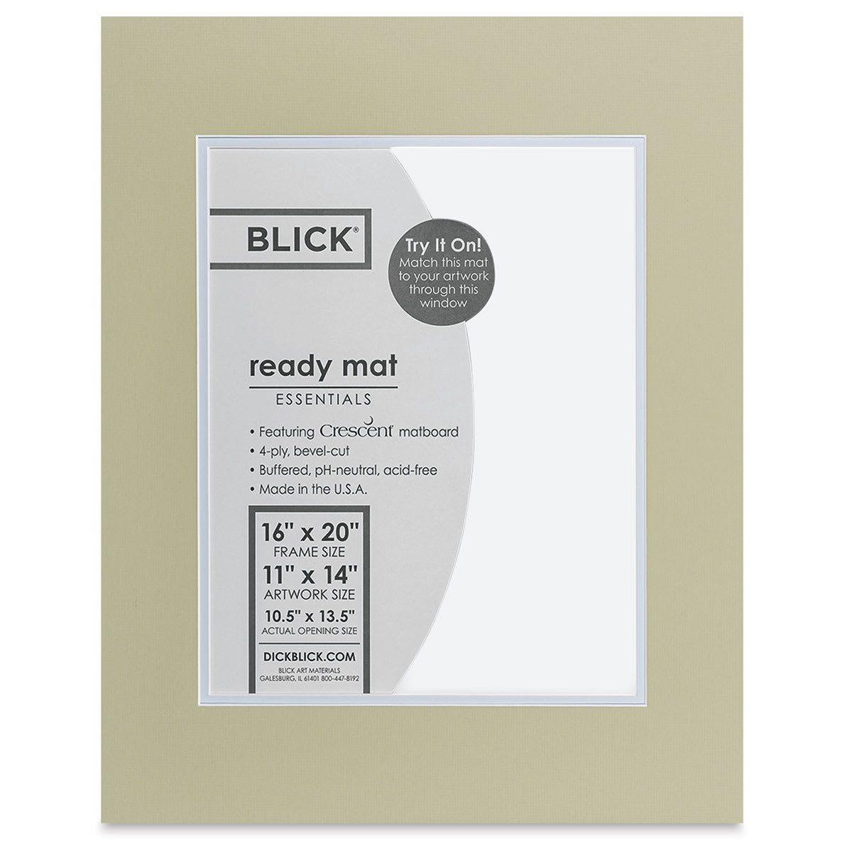Blick Double Mat - Sauterne / Sheer Blue, 16" x 20" (10-1/2" x 13-1/2" Opening), in package