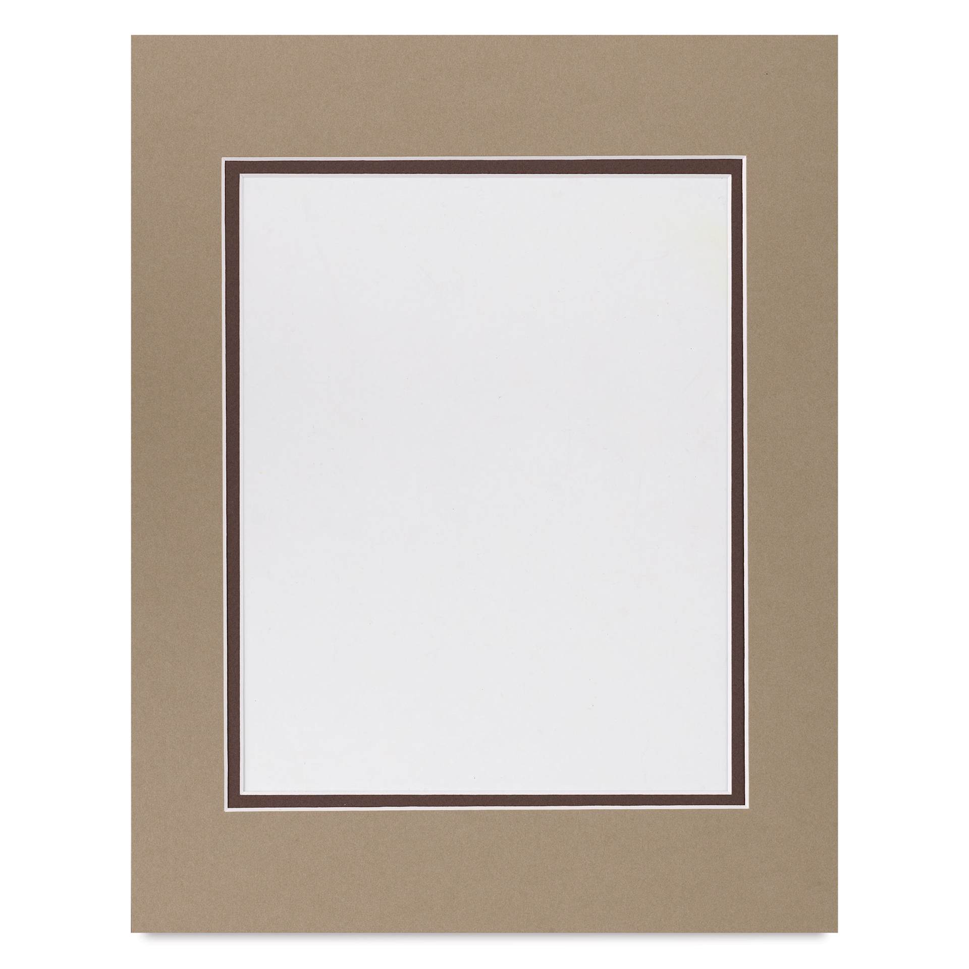 Blick Double Mat - Umbra / Weatherwood, 11" x 14" (7-1/2" x 9-1/2" Opening)