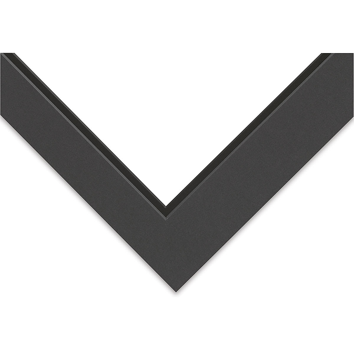 Crescent Select Conservation Solids Pre-Cut Double Mat - Dark Gray/Deep Black, 4 ply, 11" x 14"