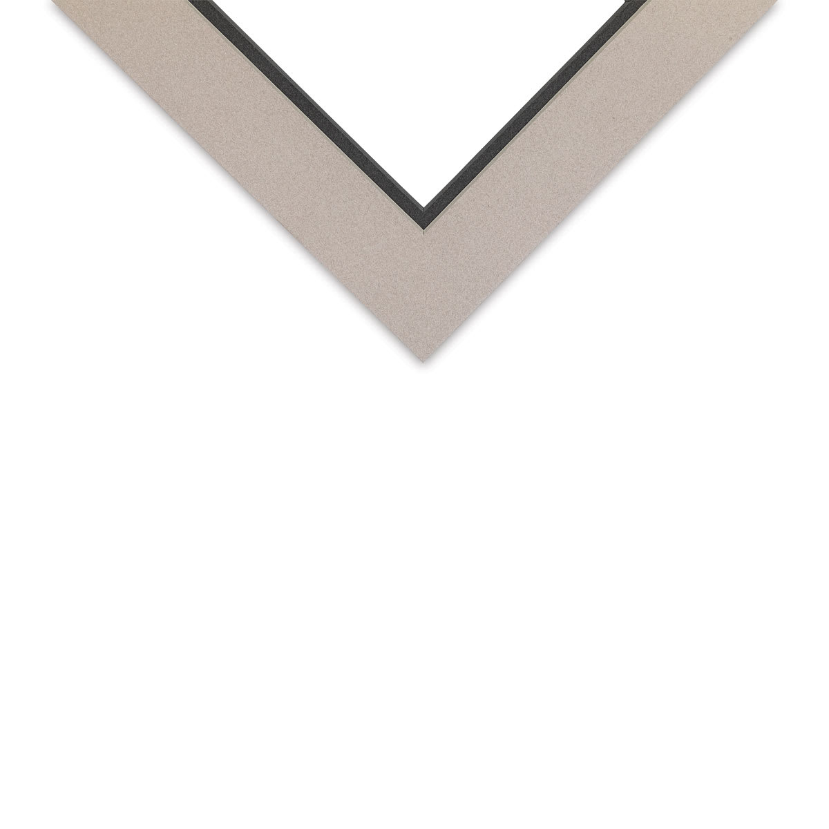 Crescent Select Conservation Solids Pre-Cut Double Mat - Gray/Dark Gray, 4 ply, 8" x 10" corner