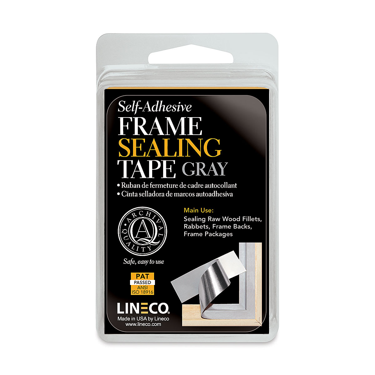Lineco Frame Sealing Tape - 1-1/4" x 24 ft, Gray
