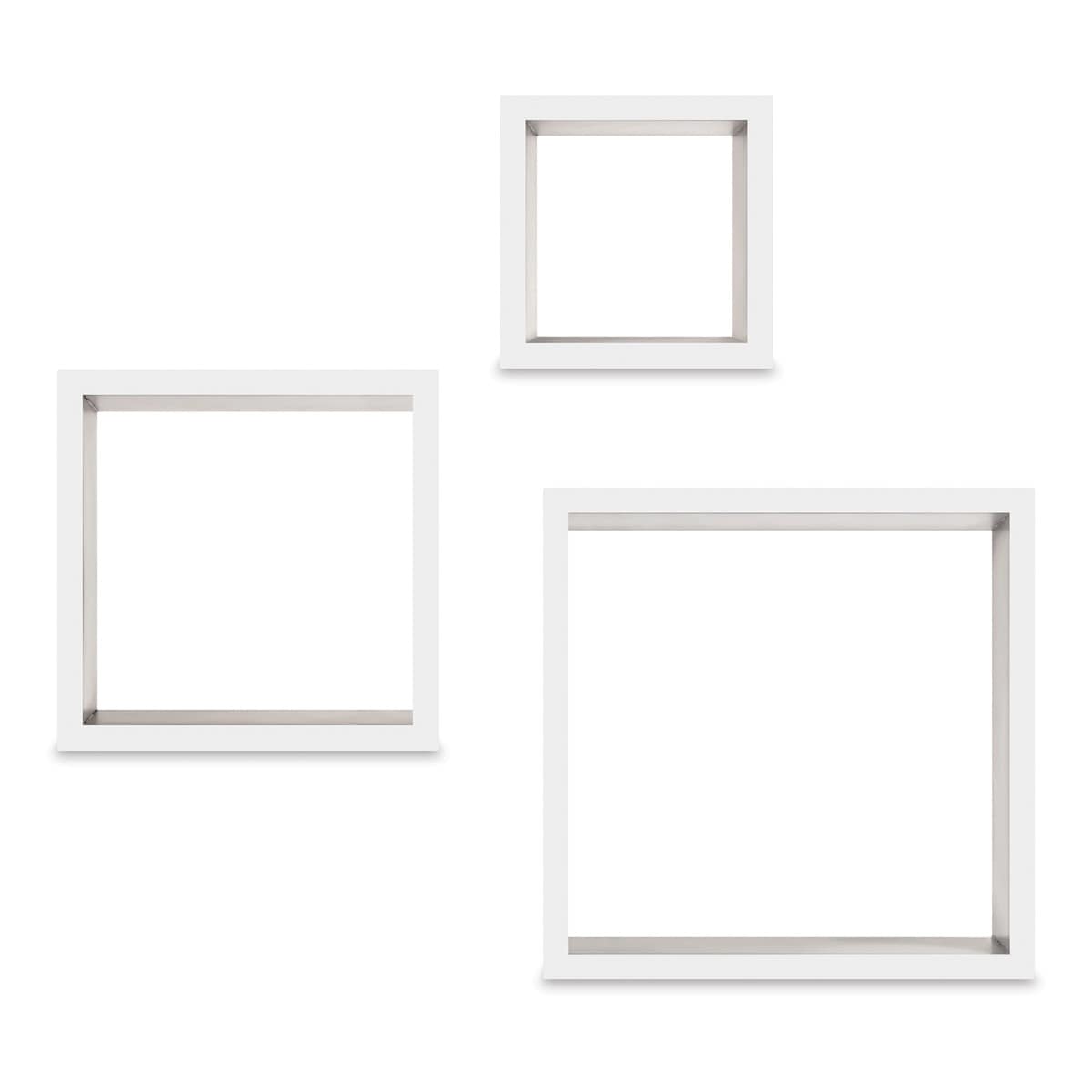 Nielsen Bainbridge Gallery Solutions Decorative Cubes - Set of 3 White Cubes shown on wall