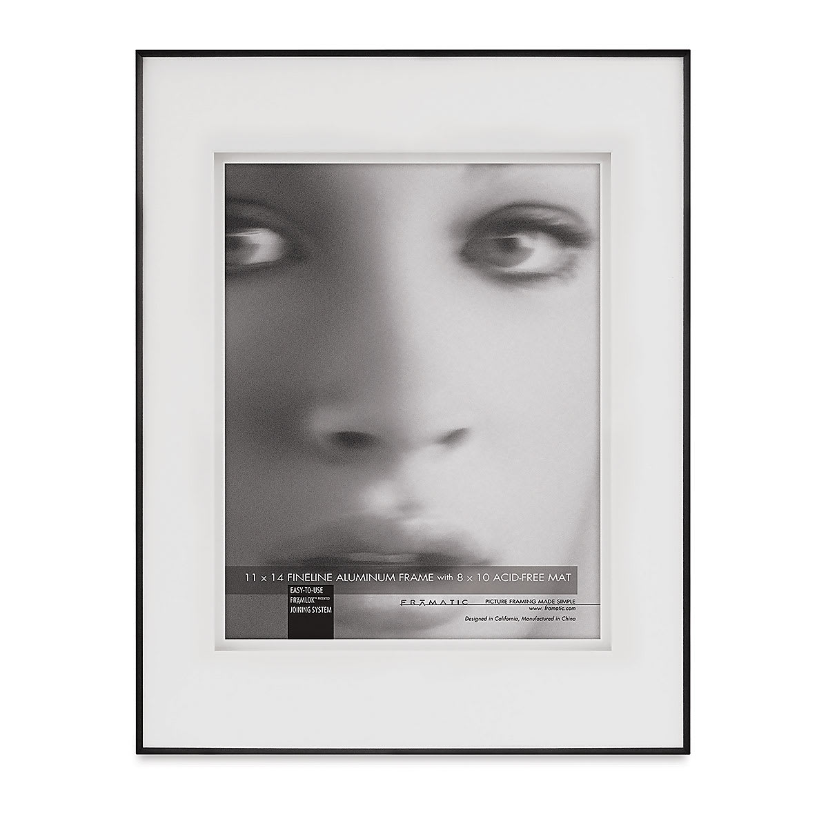 MCS Framatic Frame - Black, 11" x 14" w/8" x 10" Opening, Shadow Mat