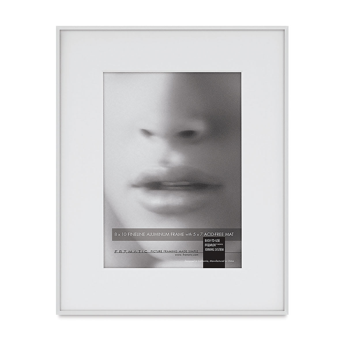 MCS Framatic Frame - White, 8" x 10" w/5" x 7" Opening, Single Mat