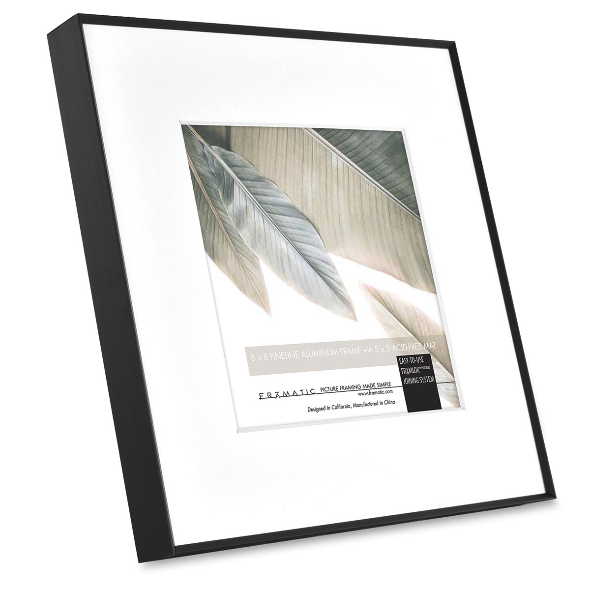 MCS Framatic Fineline II Frame - Black, 8" x 8" side view