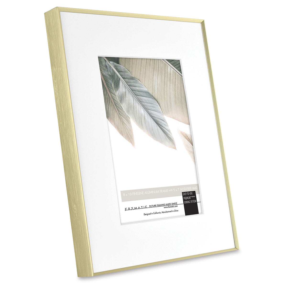 MCS Framatic Fineline II Frame - Gold, 8" x 10" side view