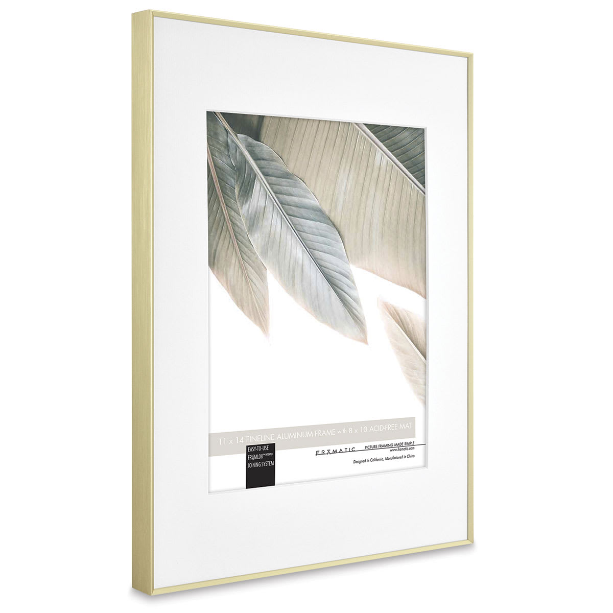 MCS Framatic Fineline II Frame - Gold, 11" x 14" side view
