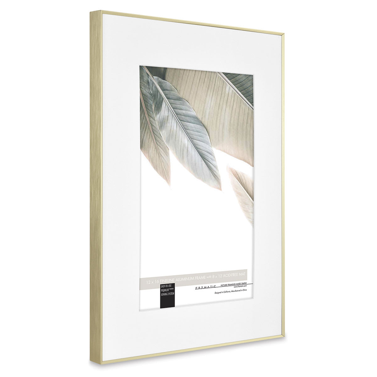 MCS Framatic Fineline II Frame - Gold, 12" x 16" side view