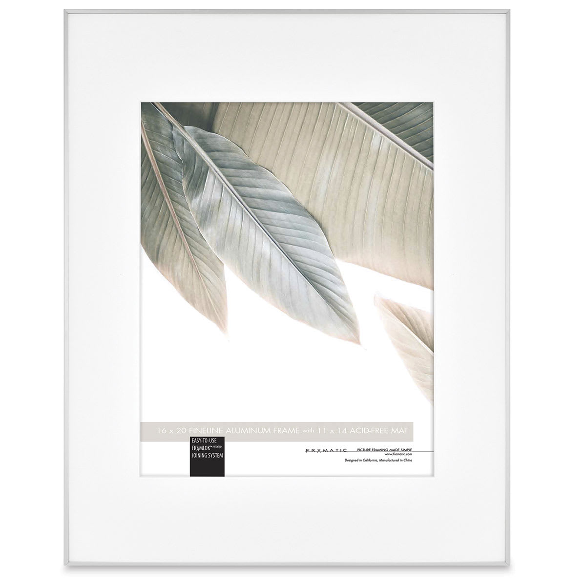 MCS Framatic Fineline II Frame - Silver, 16" x 20"