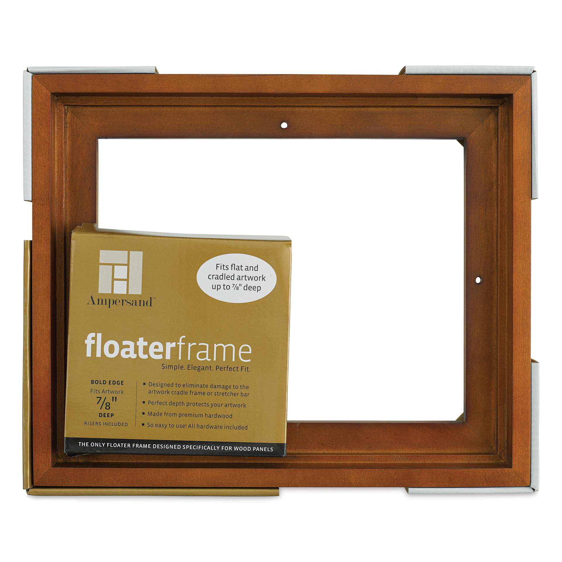 Ampersand Floaterframe - Bold, Walnut, 8" x 10", 7/8", front of packaging