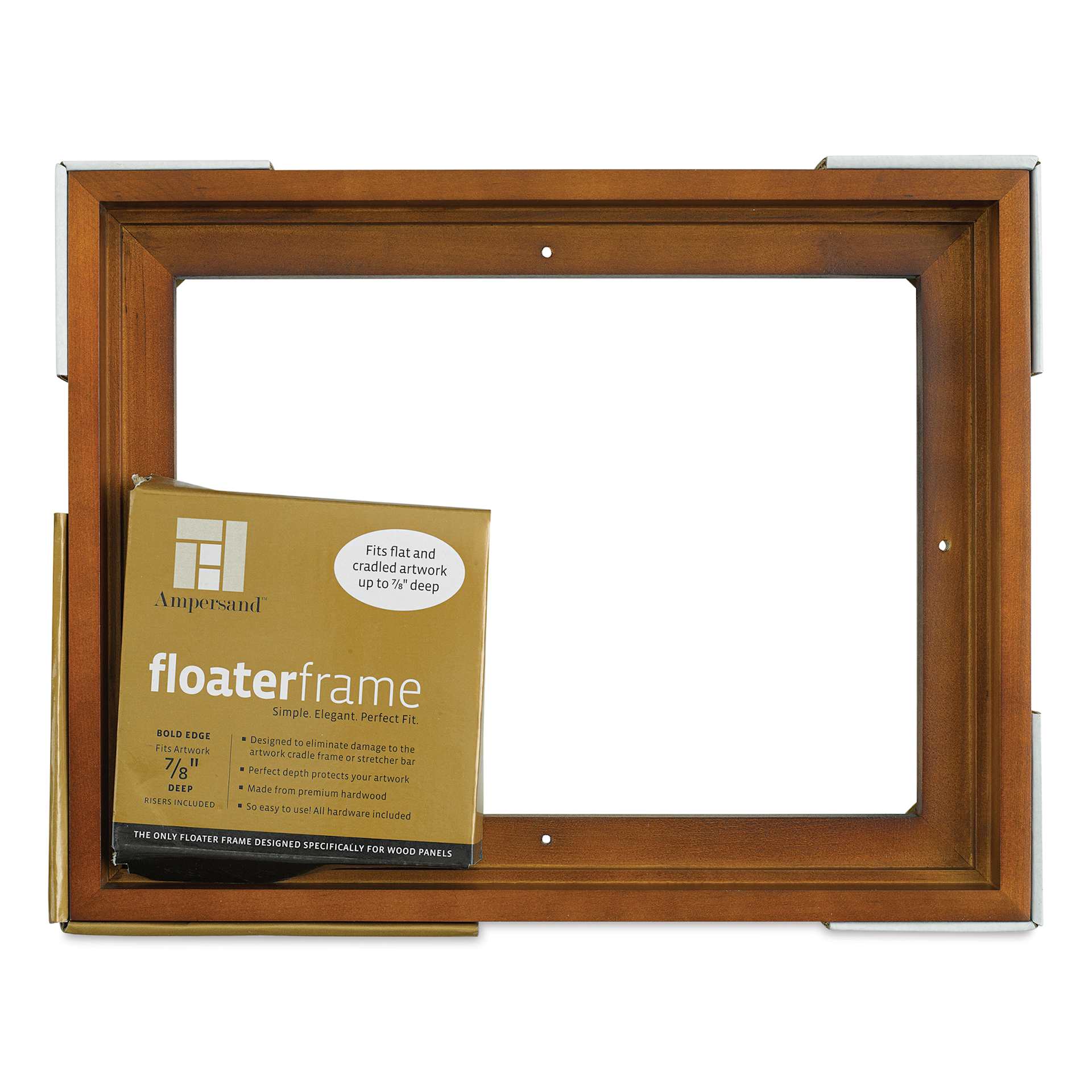 Ampersand Floaterframe - Bold, Walnut, 9" x 12", 7/8", front of packaging