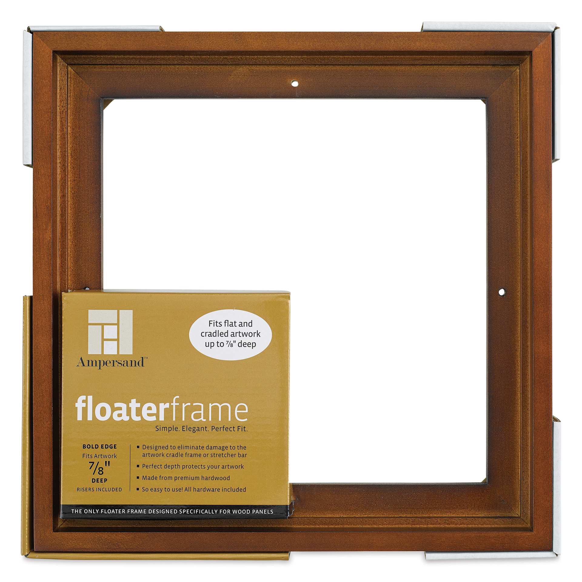  Ampersand Floaterframe - Bold, Walnut, 10" x 10", 7/8", front of packaging