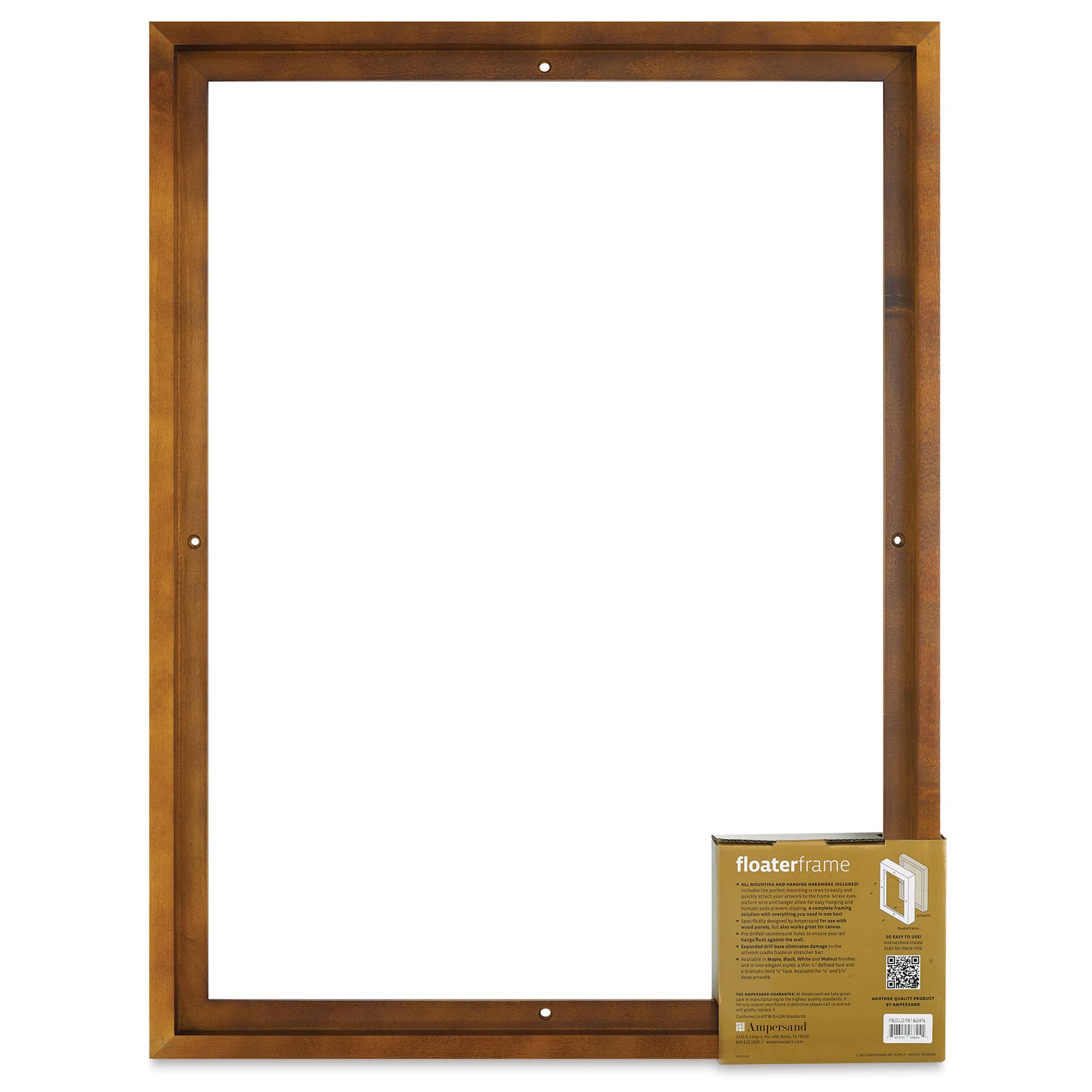 Ampersand Floaterframe - Bold, Walnut, 18" x 24", 7/8", back of packaging