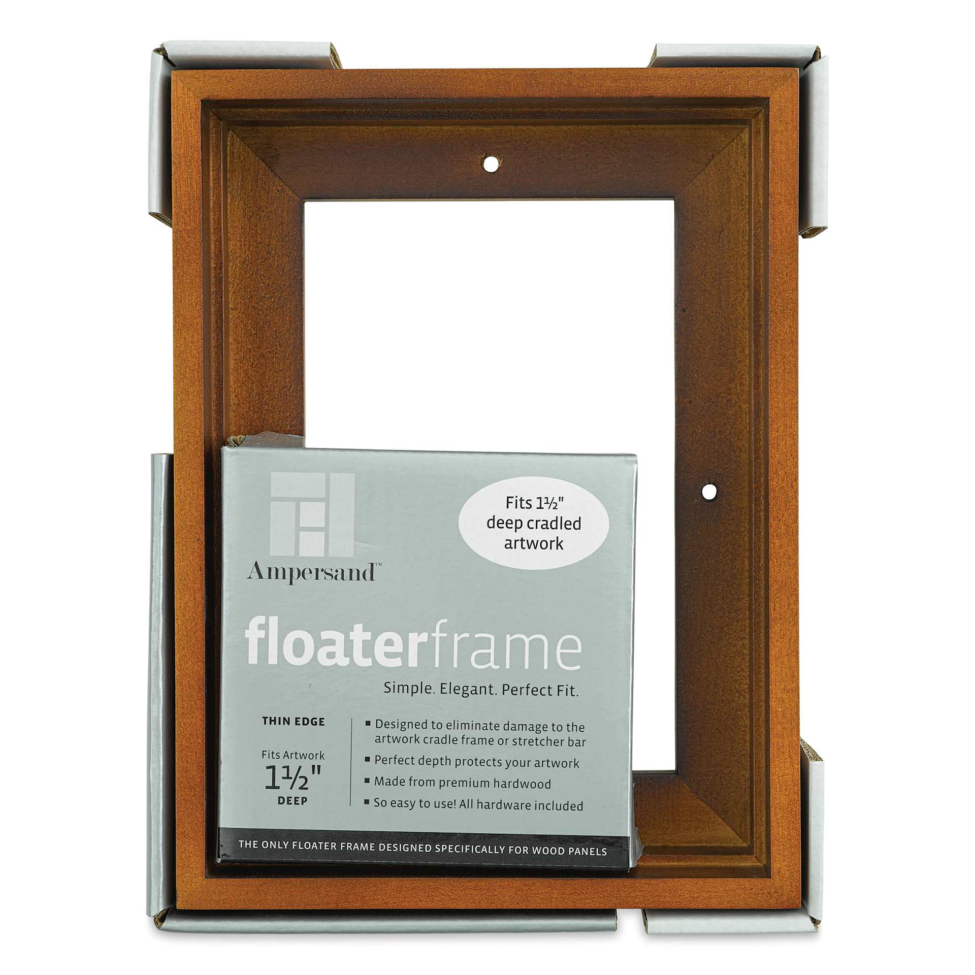 Ampersand Floaterframe - Thin, Walnut, 5" x 7", 1-1/2", front of packaging