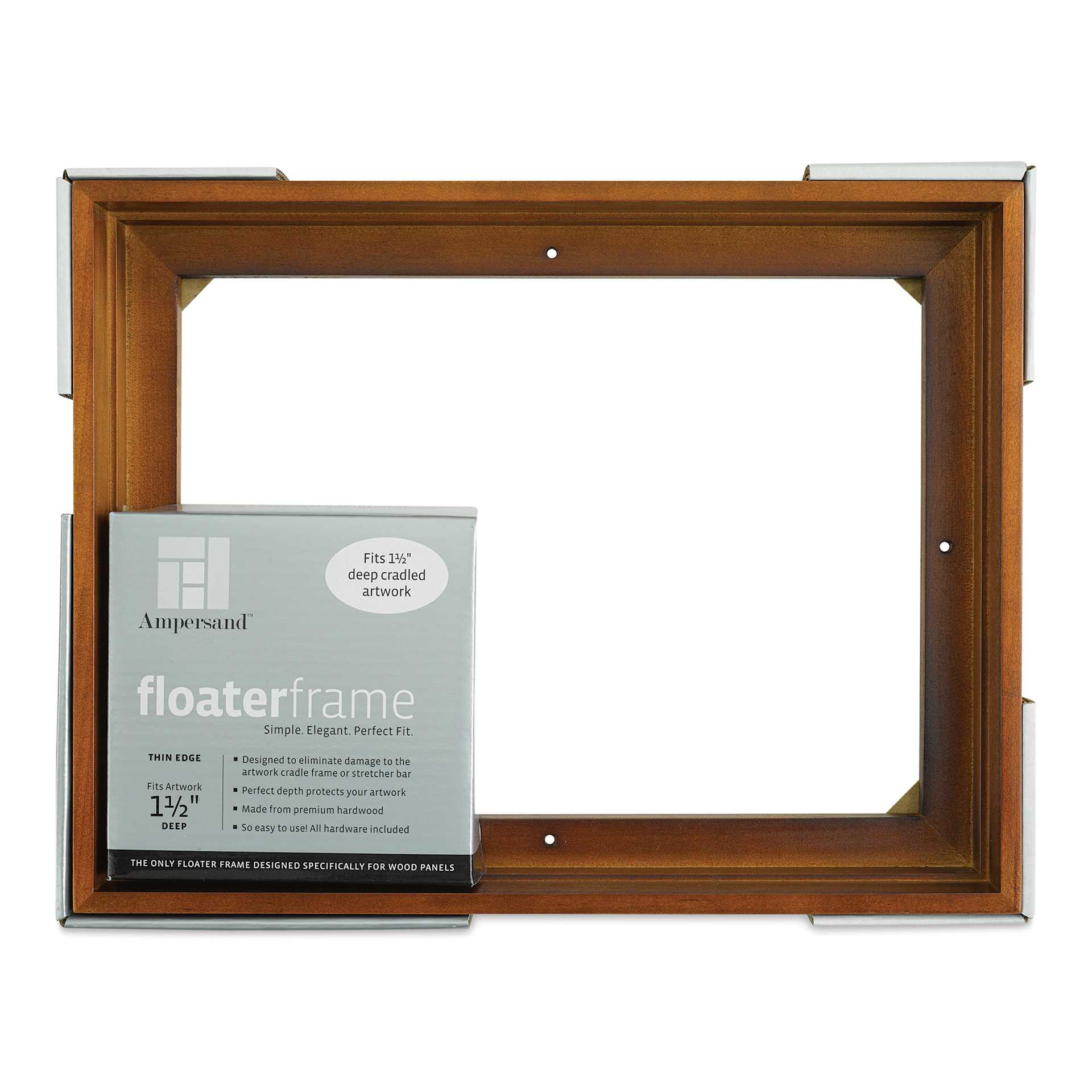 Ampersand Floaterframe - Thin, Walnut, 9" x 12", 1-1/2", front of packaging