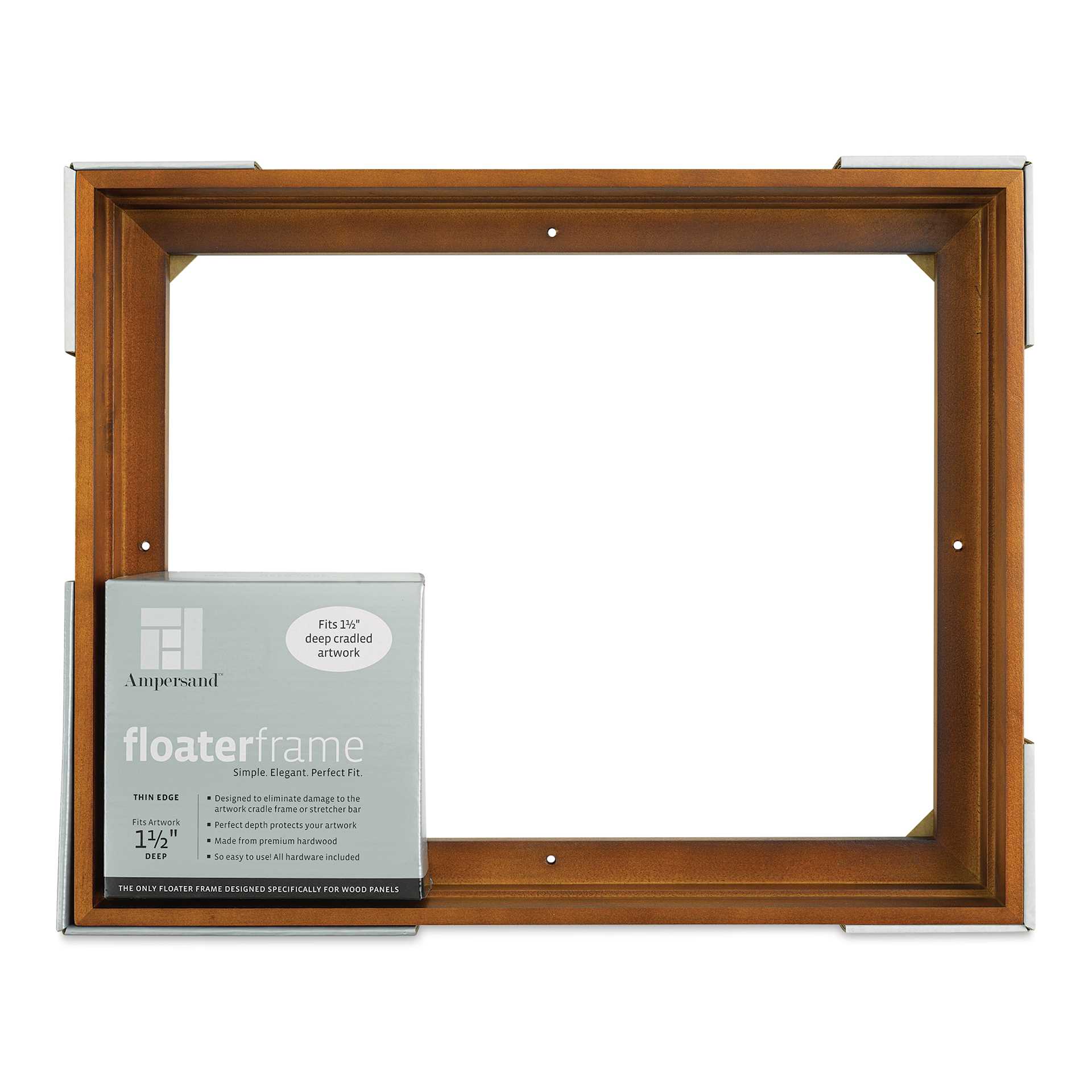  Ampersand Floaterframe - Thin, Walnut, 11" x 14", 1-1/2", front of packaging