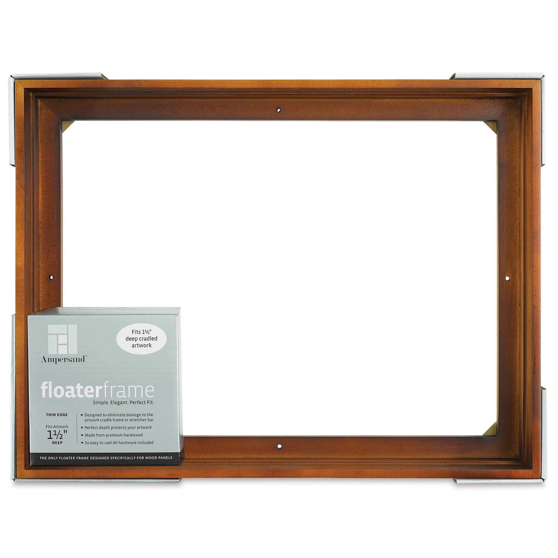 Ampersand Floaterframe - Thin, Walnut, 12" x 16", 1-1/2", front of packaging