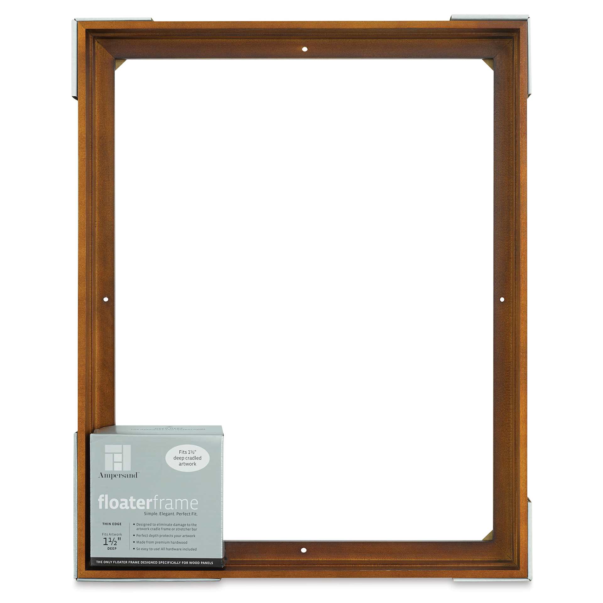 Ampersand Floaterframe - Thin, Walnut, 16" x 20", 1-1/2", front of packaging