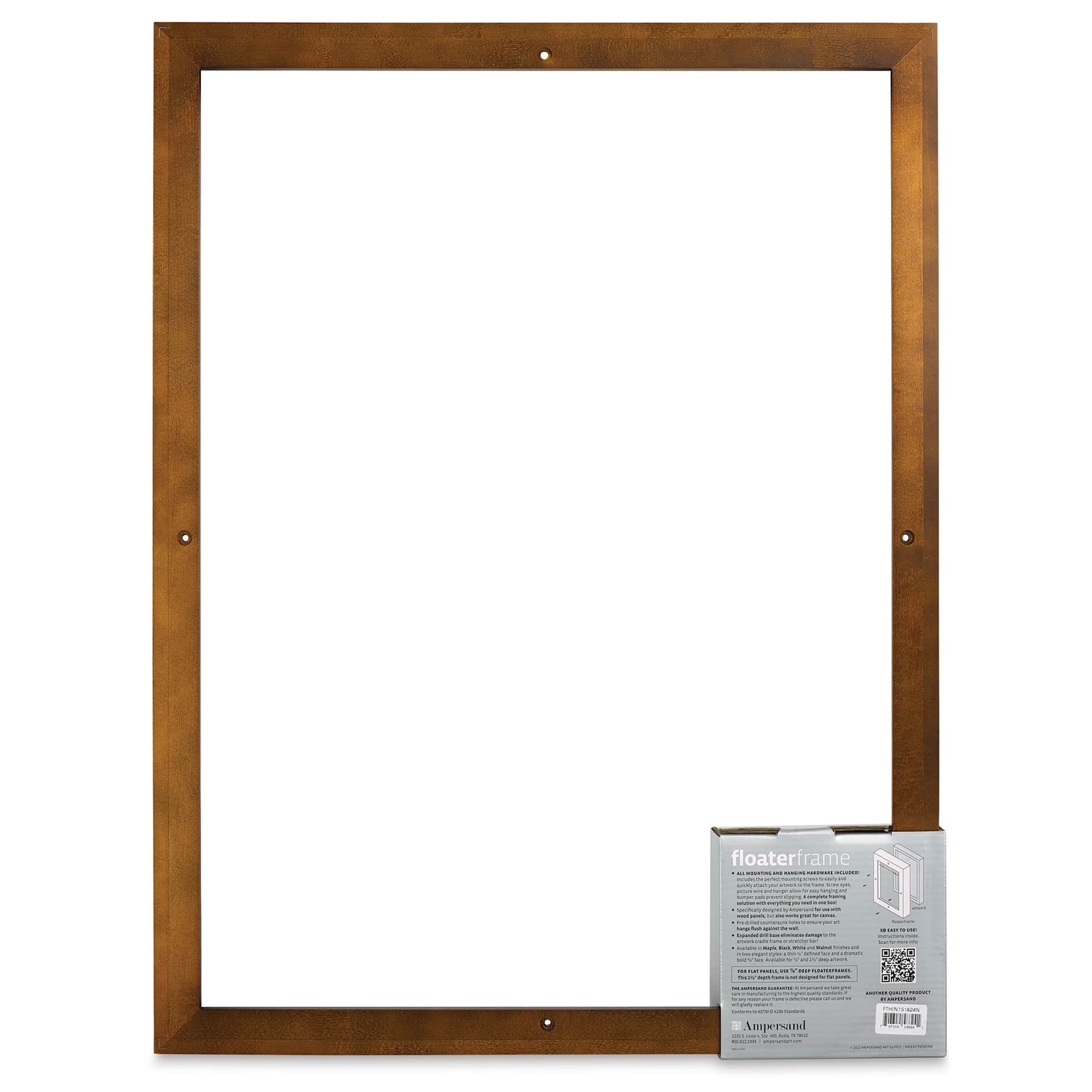 Ampersand Floaterframe - Thin, Walnut, 18" x 24", 1-1/2", back of frame
