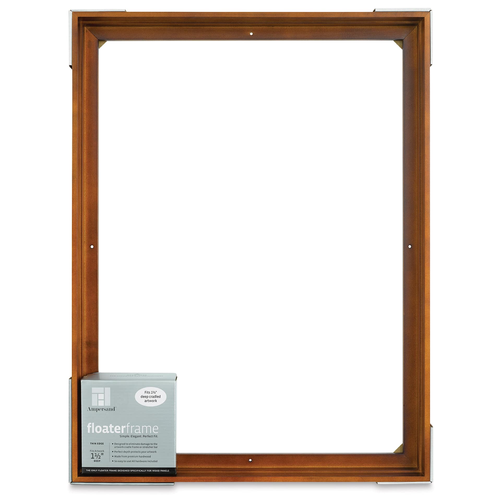 Ampersand Floaterframe - Thin, Walnut, 18" x 24", 1-1/2", front of packaging
