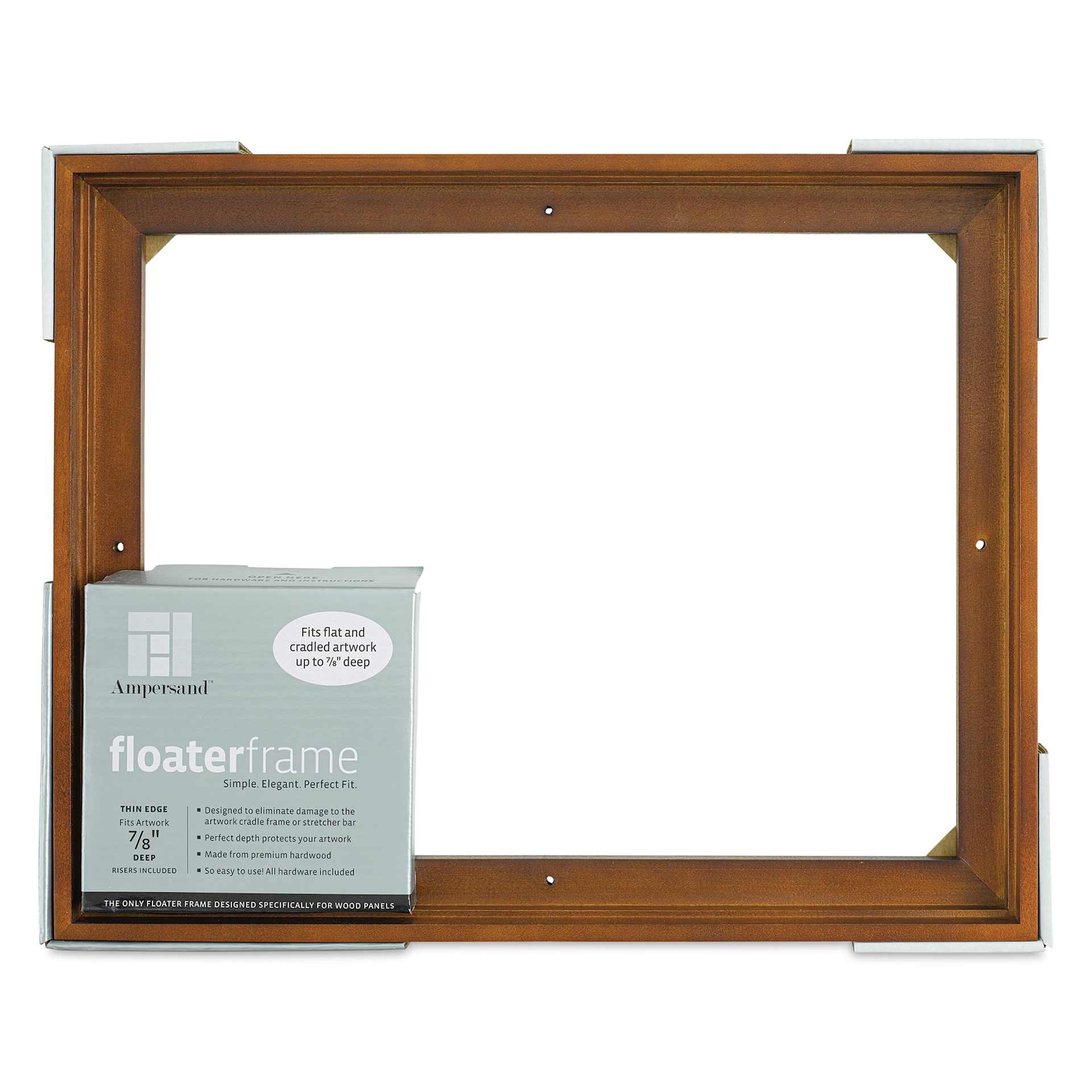 Ampersand Floaterframe - Thin, Walnut, 11" x 14", 7/8", front of packaging