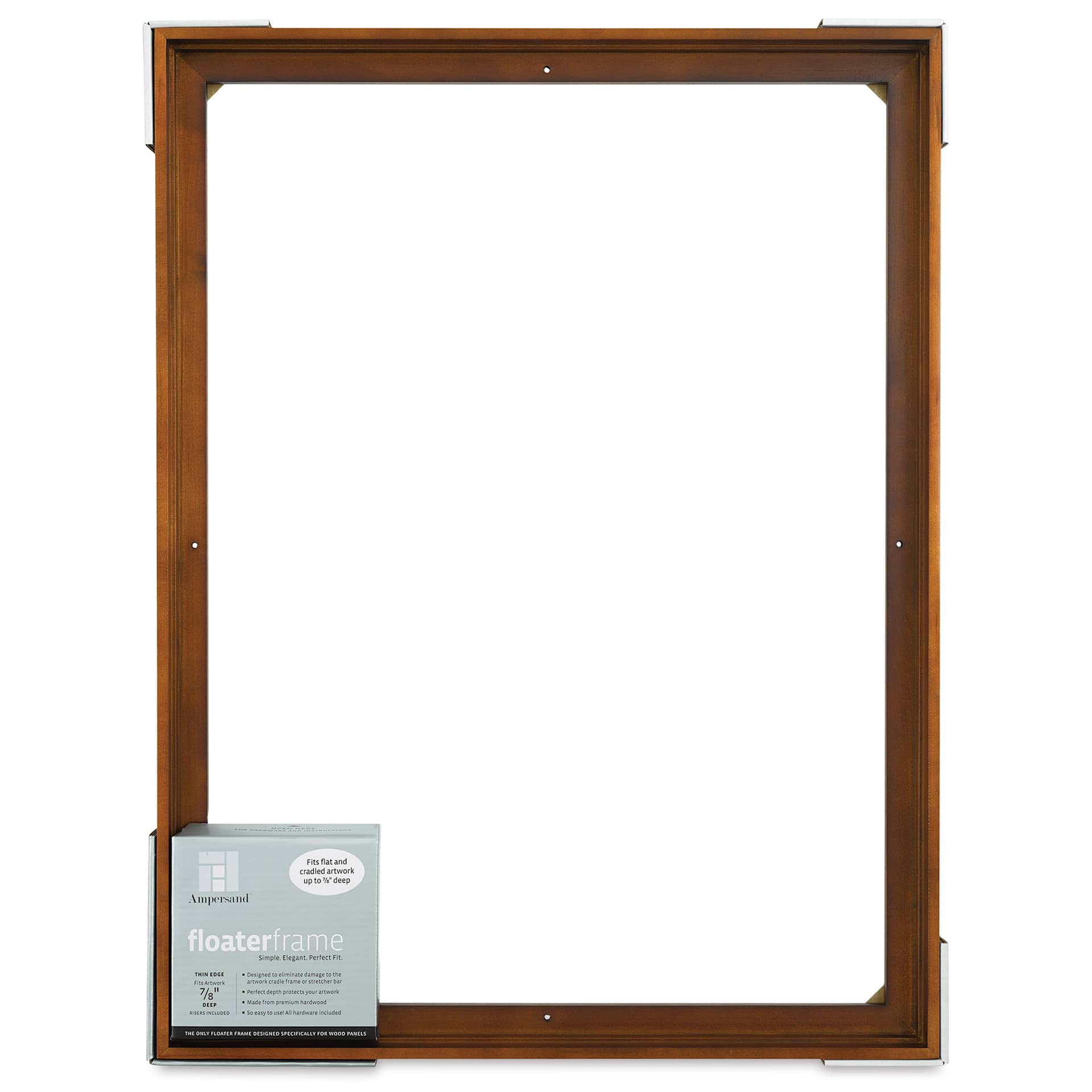 Ampersand Floaterframe - Thin, Walnut, 18" x 24", 7/8", front of packaging