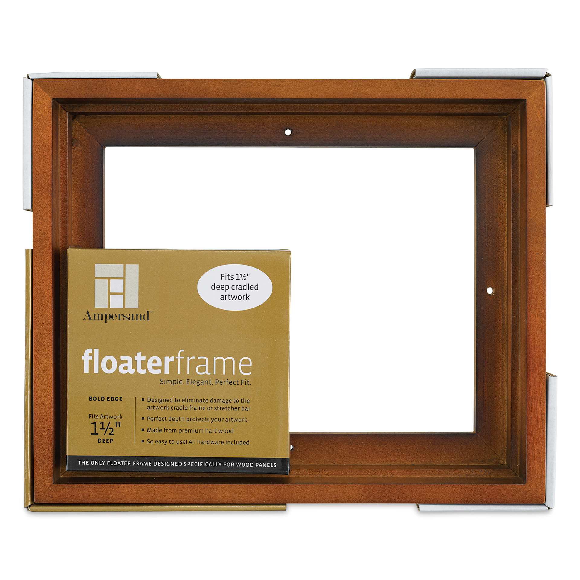 Ampersand Floaterframe - Bold, Walnut, 8" x 10", 1-1/2", front of packaging