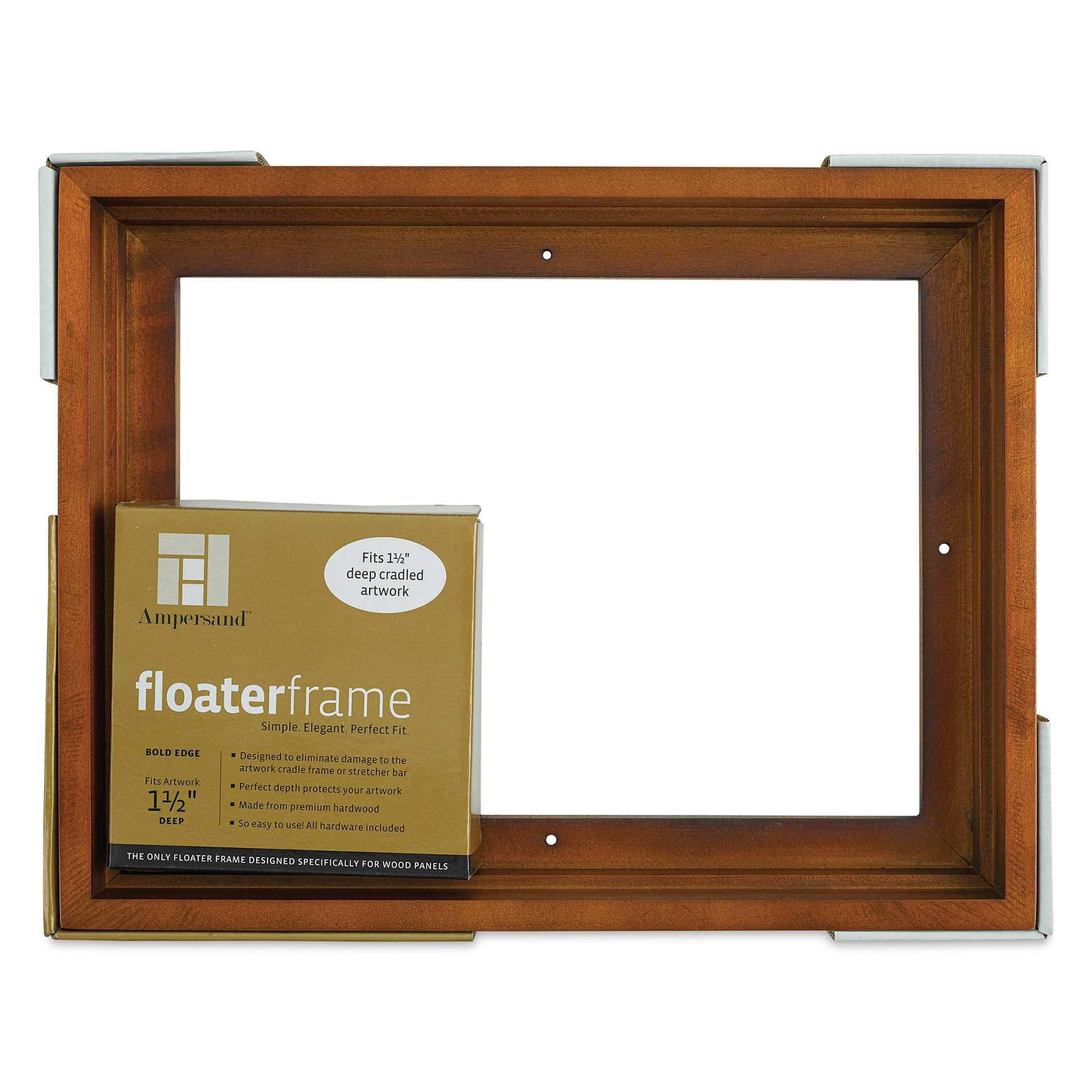 Ampersand Floaterframe - Bold, Walnut, 9" x 12", 1-1/2", front of packaging