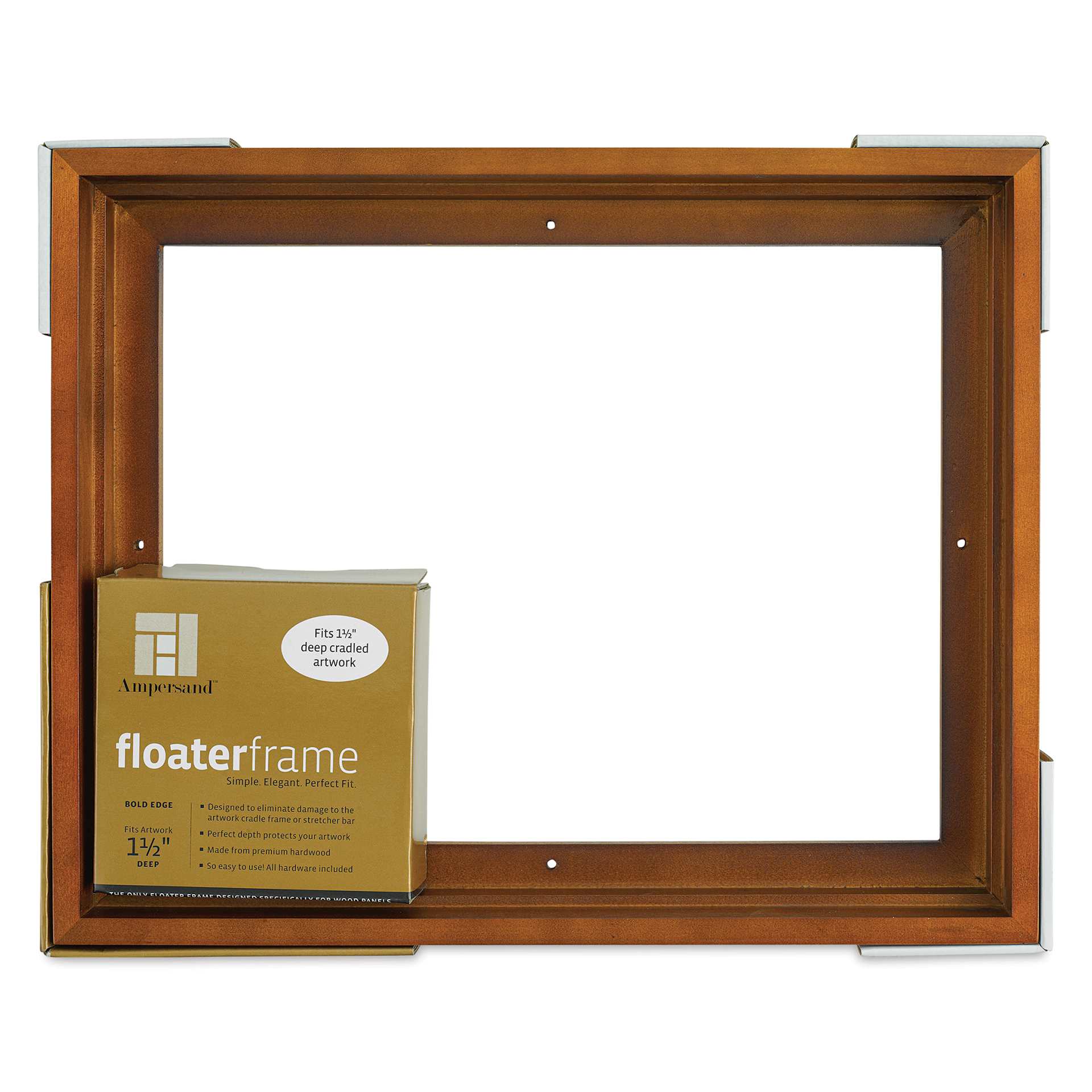 Ampersand Floaterframe - Bold, Walnut, 11" x 14", 1-1/2", front of packaging