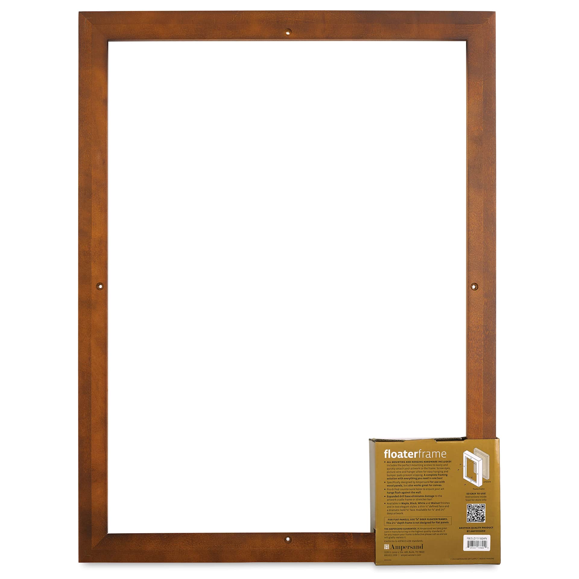  Ampersand Floaterframe - Bold, Walnut, 18" x 24", 1-1/2", back of frame