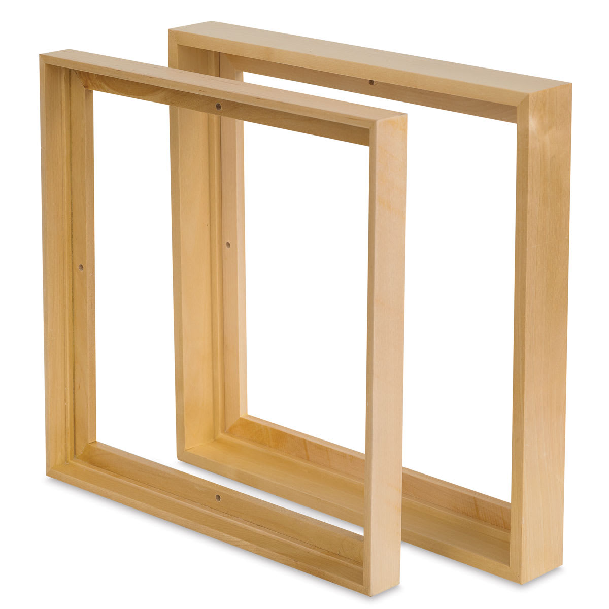 Ampersand Floaterframes - Right Angle View of Maple frames showing both depths available