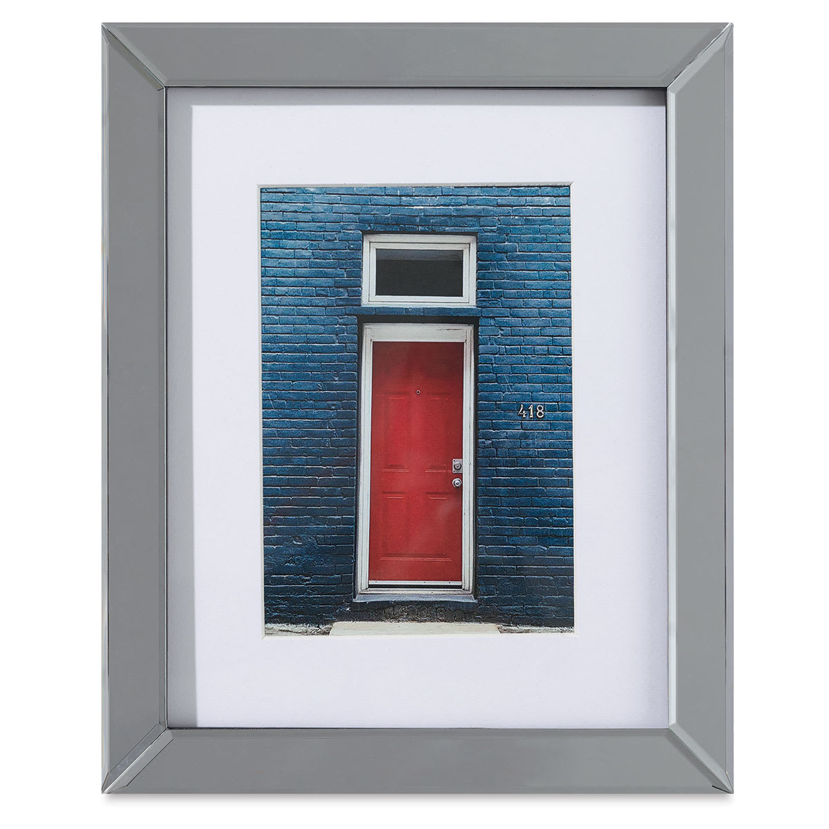 Umbra Mirror Frame - Front view of 8" x 10" frame with 5" x 7" mat