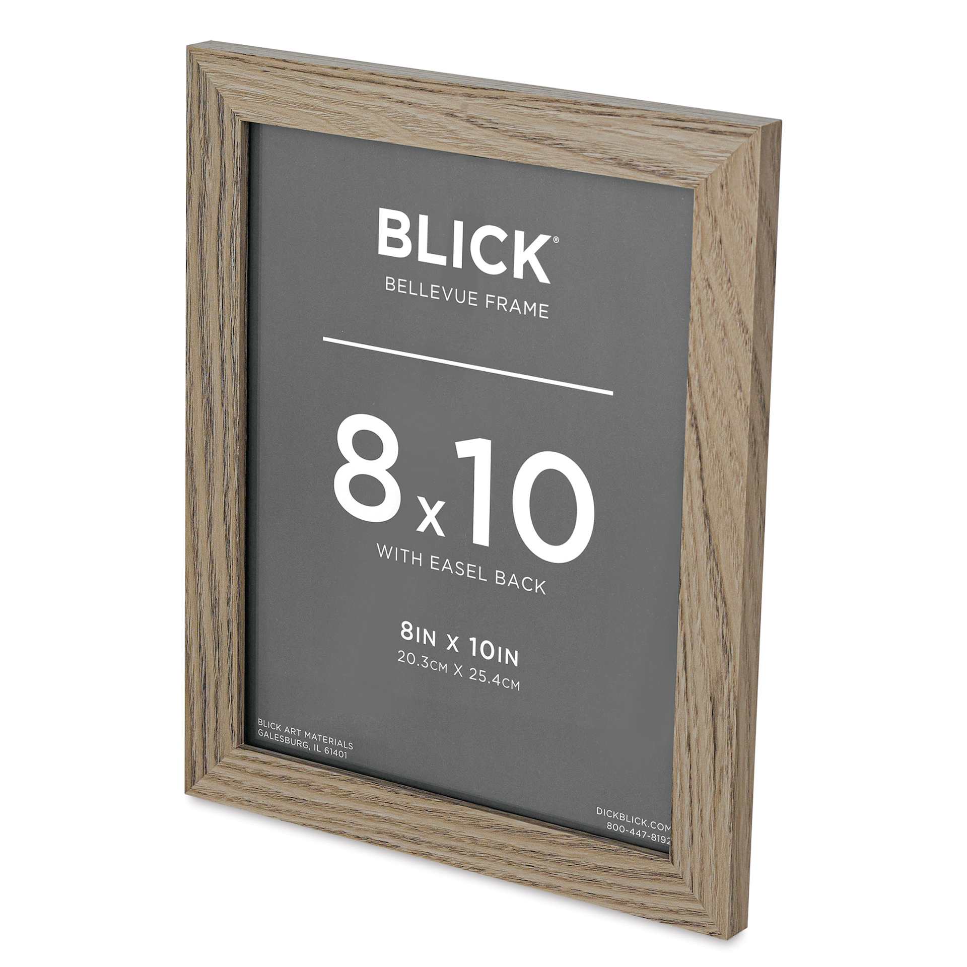 Blick Bellevue Frame - Grey Woodgrain, 8" x 10", at an angle