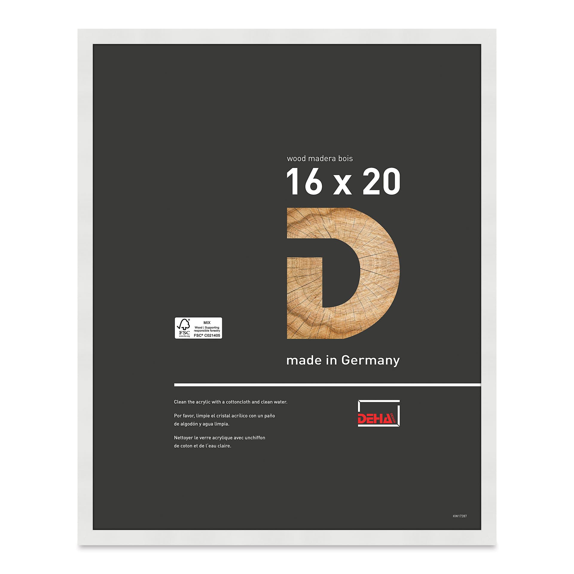 Deha Design Fontana Wood Frame - White, 16" x 20"