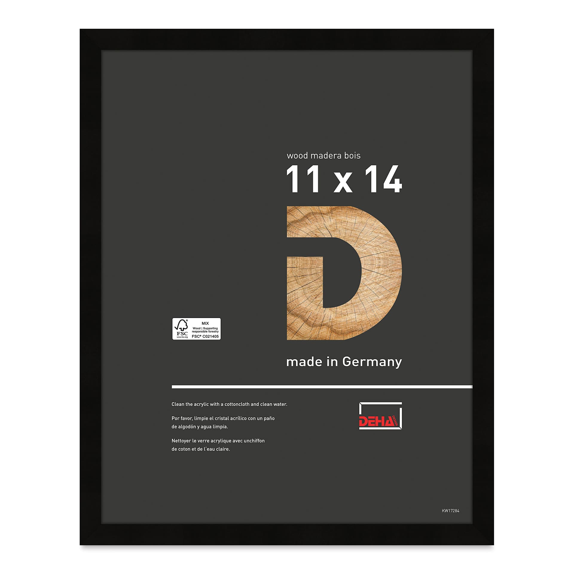 Deha Design Fontana Wood Frame - Black, 11" x 14"