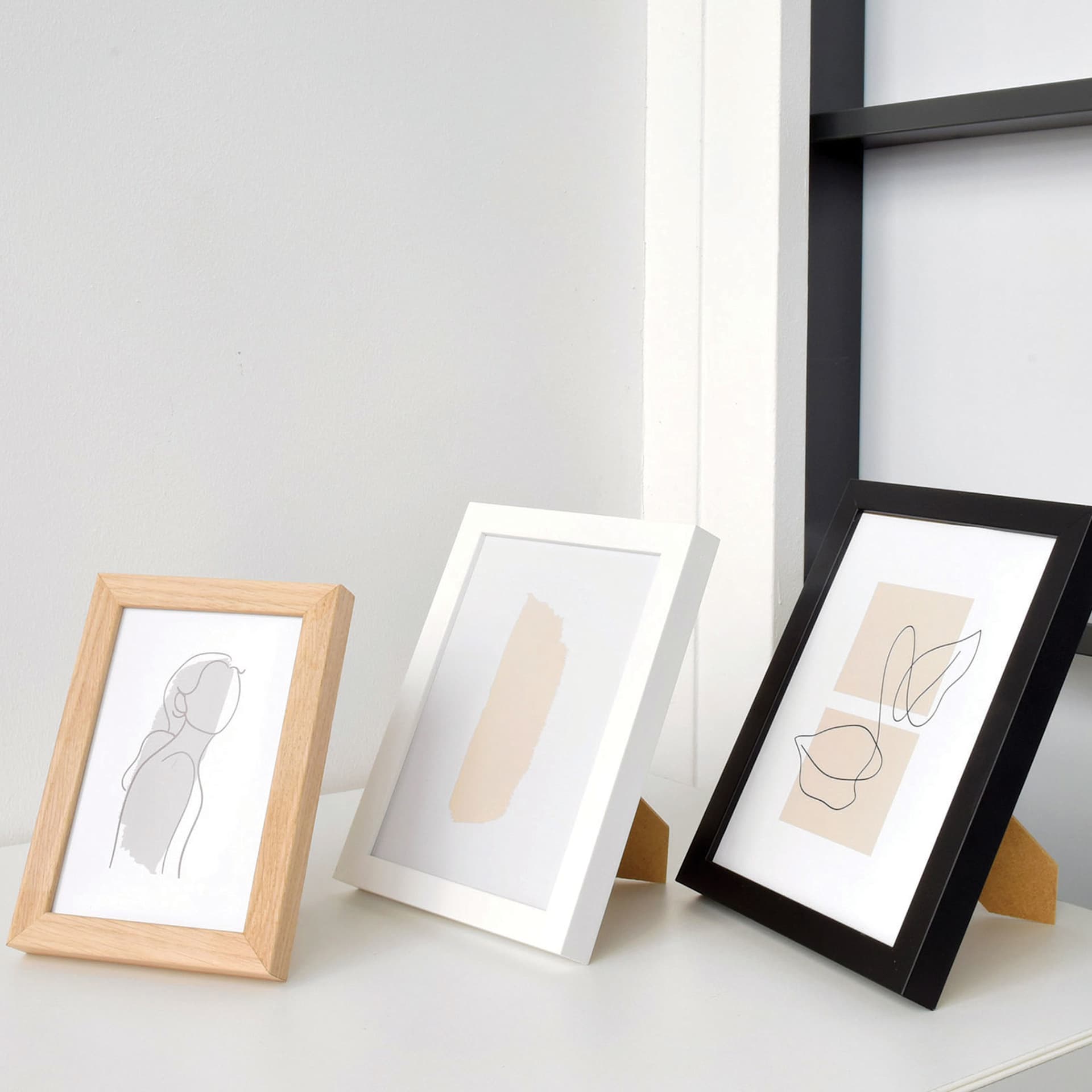 Side view showing easel back on Deha Design Fontana Frames.