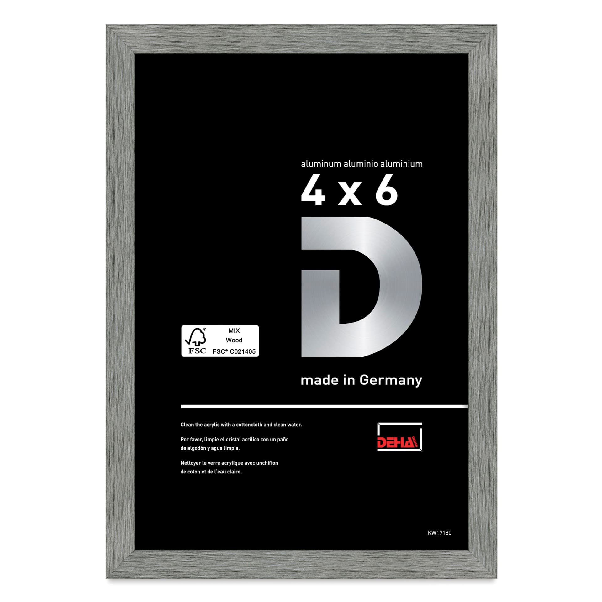 Deha Design Tribeca Frame - Gray, 4" x 6" with Easel Back
