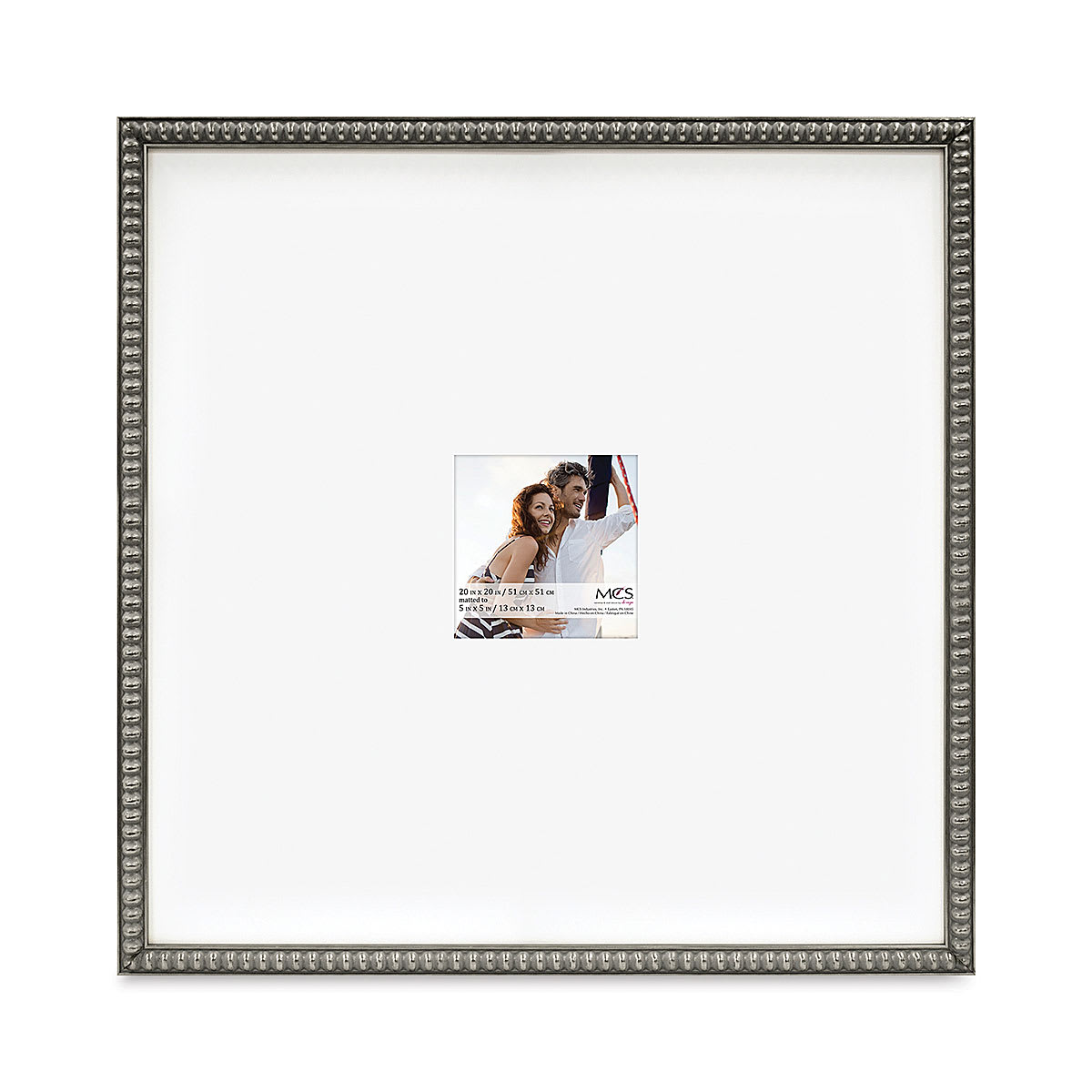 MCS Thin Bead Frame - Pewter, 20" x 20" w/5" x 5" Mat