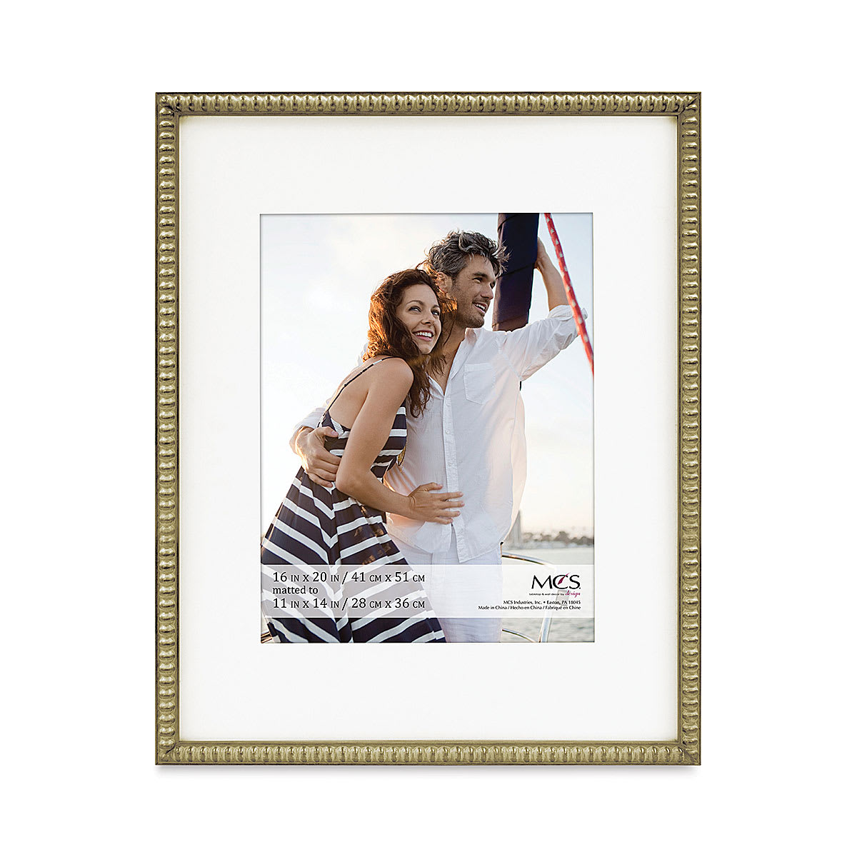 MCS Thin Bead Frame - Champagne, 16" x 20" w/11" x 14" Mat