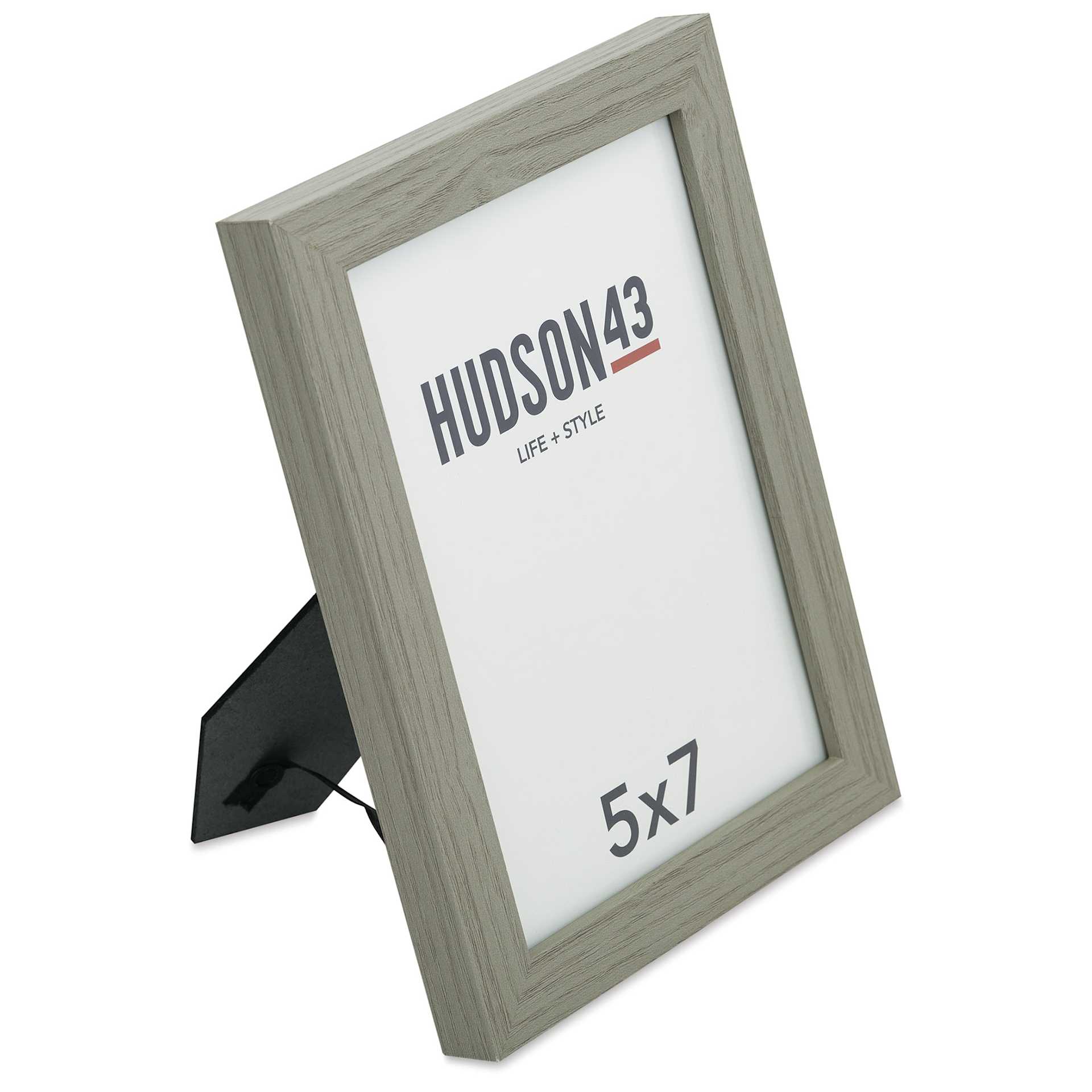Hudson 43 Gallery Frame - Gray, 5" x 7", Easel Back (Side view of frame)