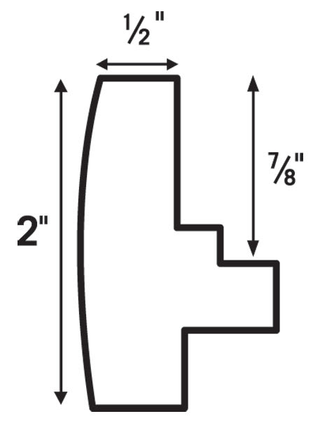 Blick Contour Floater Frames - Diagram showing 7/8 " profile