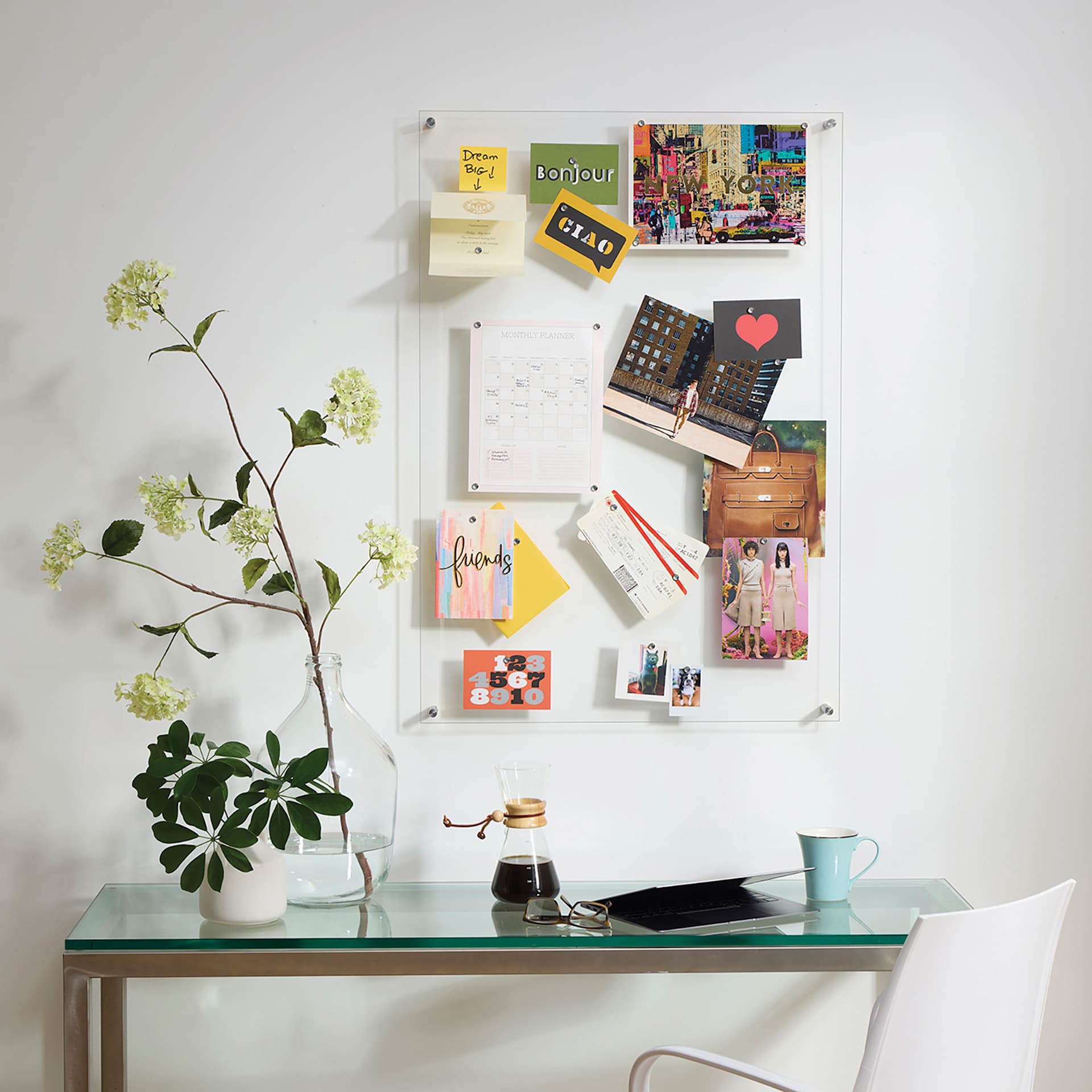 Wexel Art Easy Change Memo Board  - 21" x 27", Silver Hardware, in studio